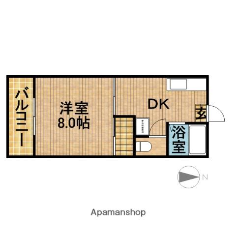 エスポワール(1DK/1階)の間取り写真
