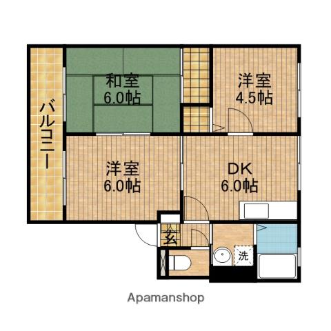 ピアチェーレ(3DK/1階)の間取り写真