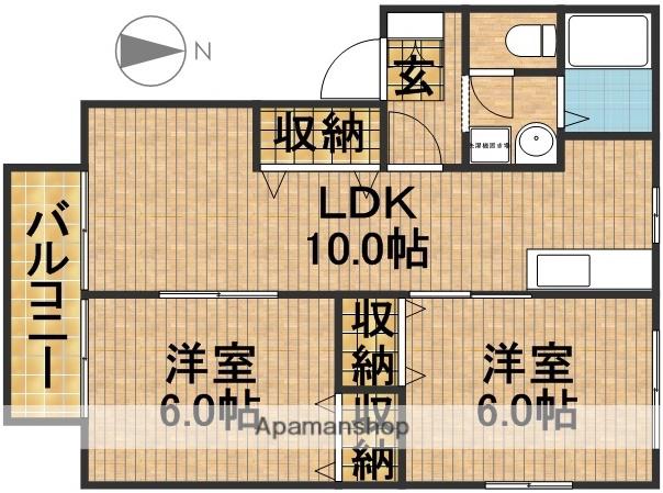 プライム21(2LDK/2階)の間取り写真