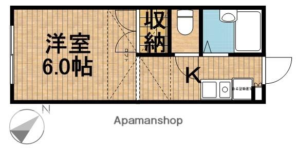 ハーモニー(1K/1階)の間取り写真