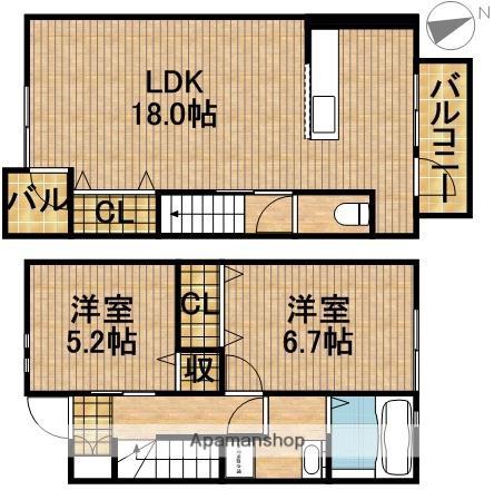 ＣＵＥ（キュー）(2LDK)の間取り写真