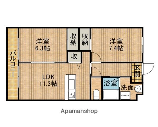 IBB7(2LDK/2階)の間取り写真