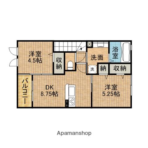 ル・アンジュ(2DK/2階)の間取り写真