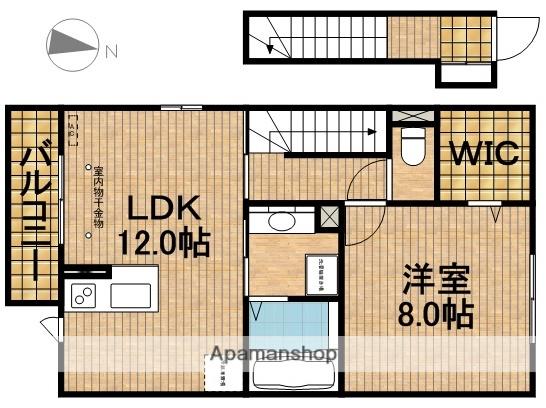 ポポラーレ(1LDK/2階)の間取り写真