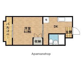 グランドゥール(1DK/3階)の間取り写真