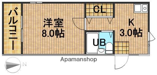 フォルテ佐鳴台(1K/2階)の間取り写真