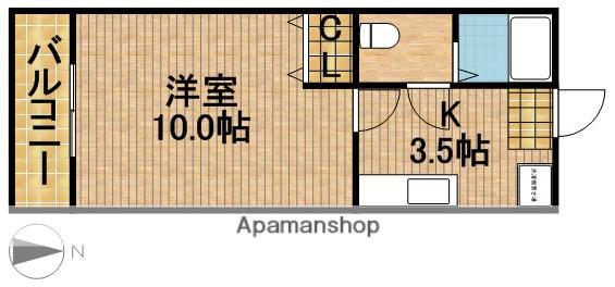 ネアロス(1K/1階)の間取り写真