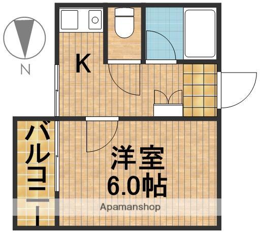 コスモカーザ(1K/2階)の間取り写真