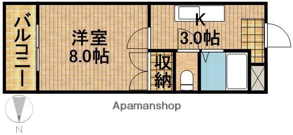 カーサ アスカル(1K/2階)の間取り写真