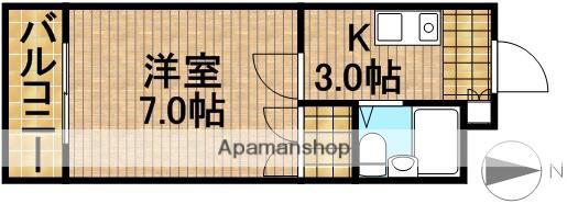 すみれ館Ⅱ(1K/3階)の間取り写真