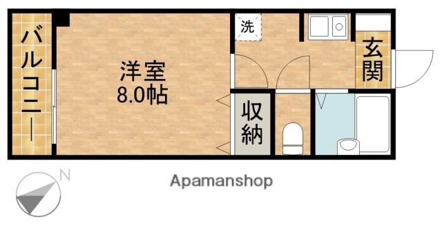 ウィズステージさくら(1K/1階)の間取り写真