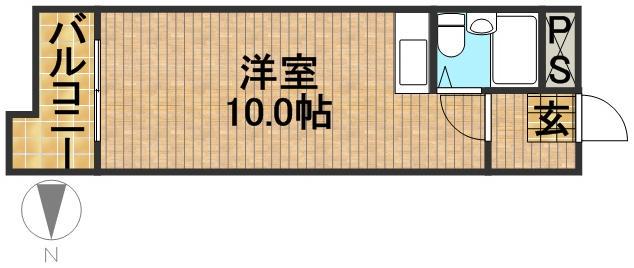 グレイス第3マンション(ワンルーム/4階)の間取り写真