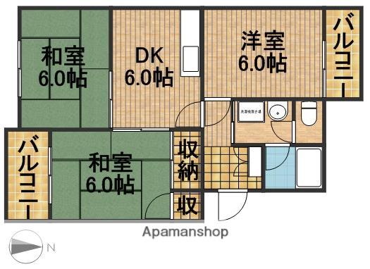 クレーバーマンション(3DK/1階)の間取り写真
