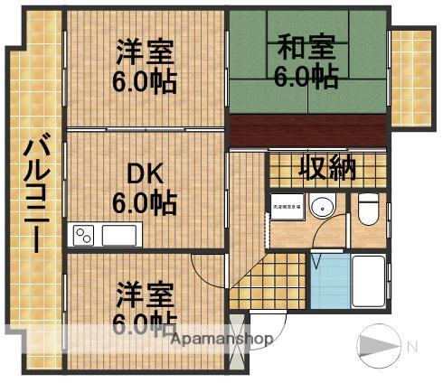 プライムハイツA(3DK/4階)の間取り写真