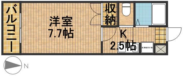 ビバリーハウス和瓦の里 城北(1K/1階)の間取り写真