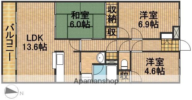 リヴェールセントラルハイツ(3LDK/2階)の間取り写真