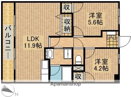 グランシャリオ(2LDK/2階)の間取り写真