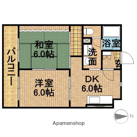 アーベイン中泉(2DK/2階)の間取り写真