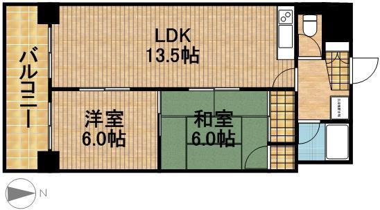 アソルティ伝馬町(2LDK/7階)の間取り写真