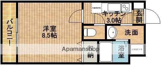 シールド高丘(1K/1階)の間取り写真