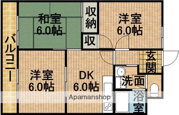 パレロワイヤル(3DK/4階)の間取り写真