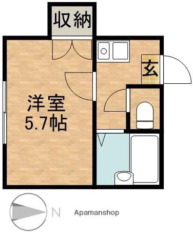 ホルスコート(1K/1階)の間取り写真