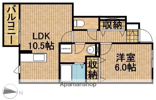 ロイヤルタウン染地台C(1LDK/1階)の間取り写真