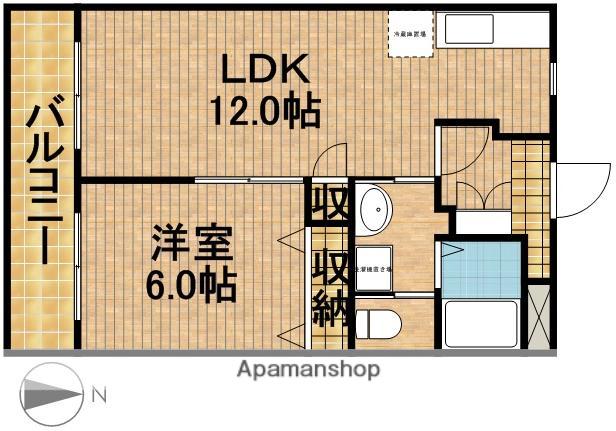 シャトー豊田(1LDK/2階)の間取り写真