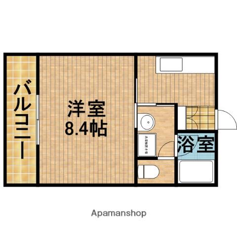 ローズガーデン(1K/2階)の間取り写真