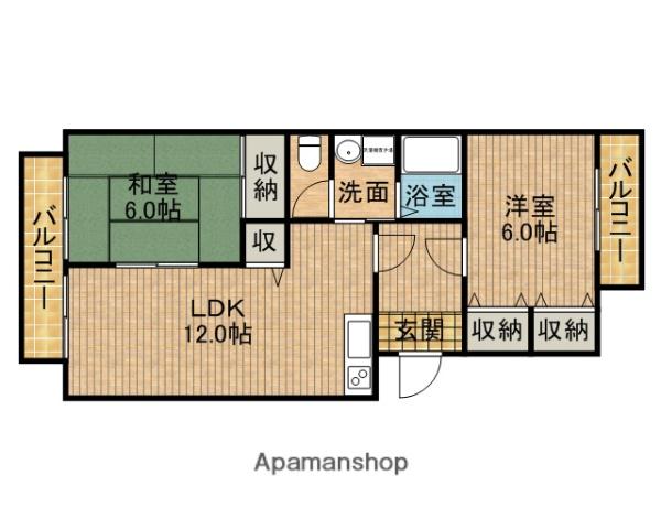 エス・クレール(2LDK/3階)の間取り写真