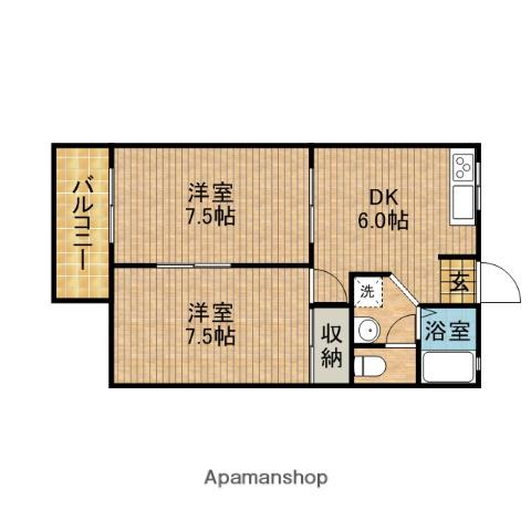 DUECASA(2DK/1階)の間取り写真