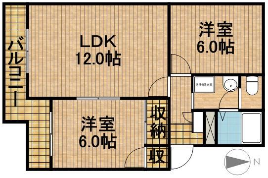 パルクレール(2LDK/1階)の間取り写真