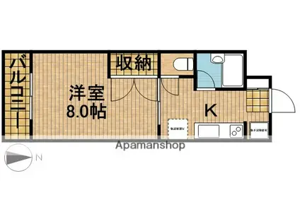 マンションJOY(1K/1階)の間取り写真