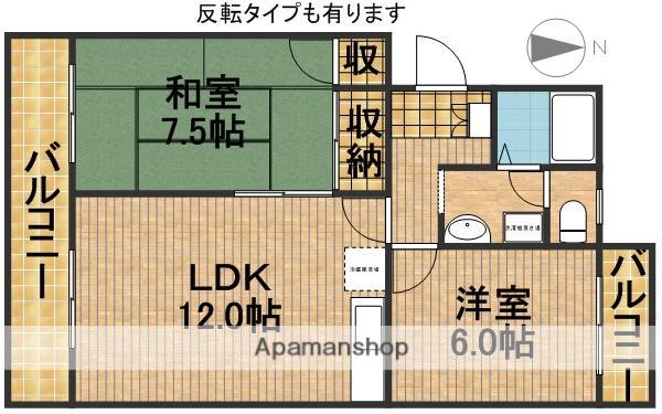 サンセットストリート(2LDK/4階)の間取り写真