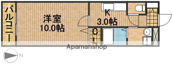 フォレストリバ-(1K/1階)の間取り写真