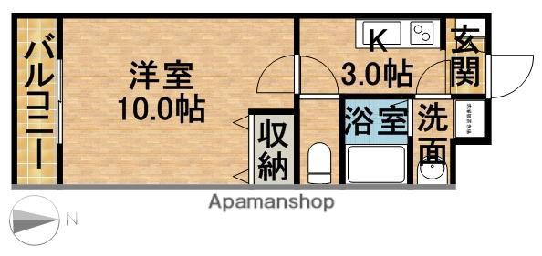 FORCE Ⅱ(1K/2階)の間取り写真