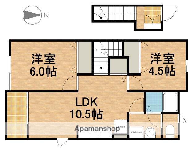 パルテール(2LDK/2階)の間取り写真