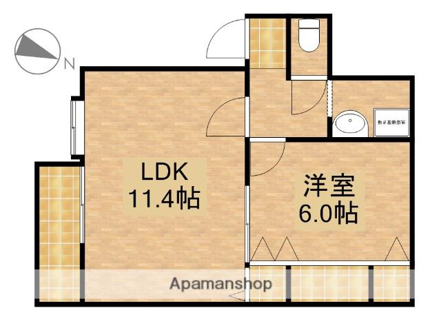 エルピス(1LDK/1階)の間取り写真