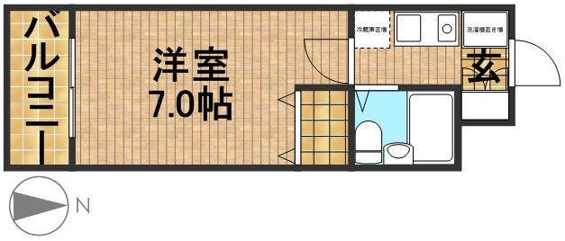 フォーラム和地山(1K/3階)の間取り写真