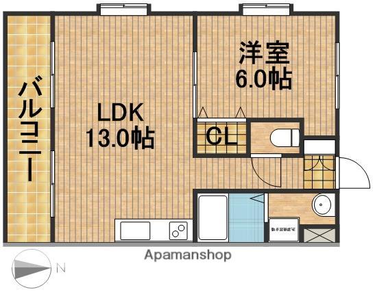 モデスティ(1LDK/2階)の間取り写真