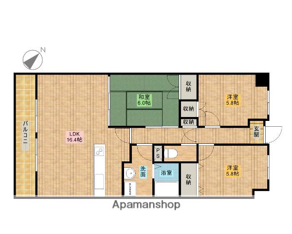 ドラゴンズマンション山手(3LDK/4階)の間取り写真