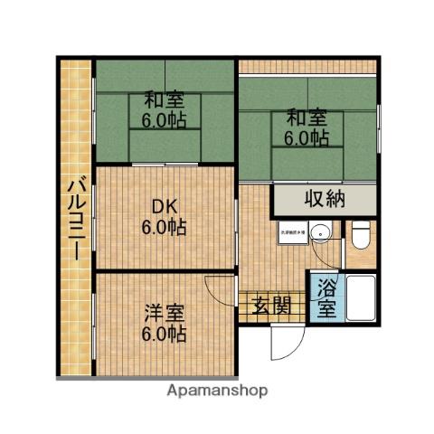 道原マンション(3DK/3階)の間取り写真