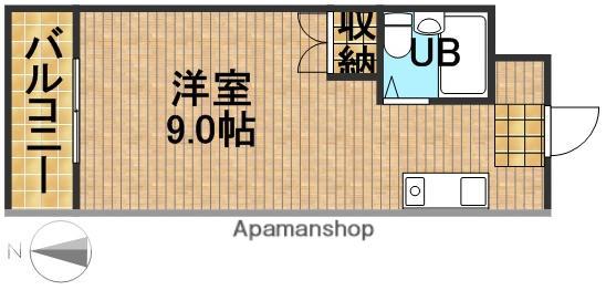 磐田グレイス第1マンション(ワンルーム/3階)の間取り写真