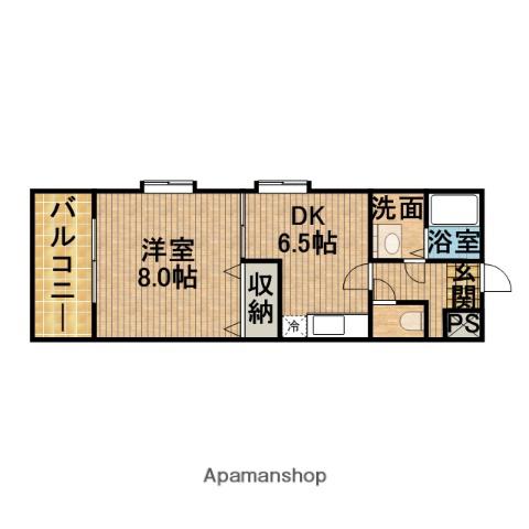 シャンボールⅢ(1DK/3階)の間取り写真