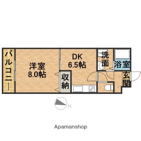 シャンボールⅢ(1DK/3階)の間取り写真