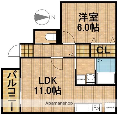 ヴィラパルフェⅢ(1LDK/1階)の間取り写真