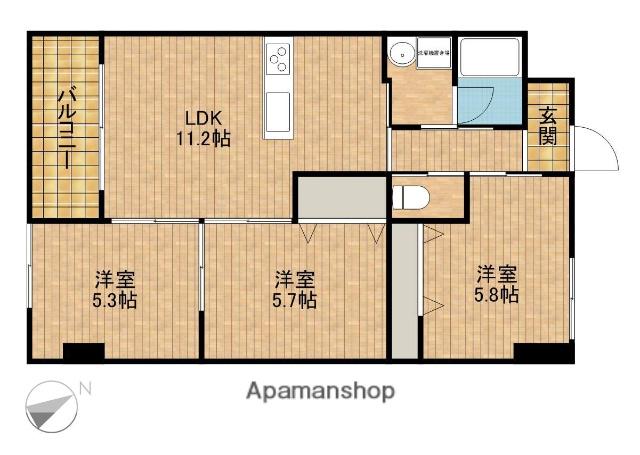 アルコリバーサイド(3LDK/1階)の間取り写真