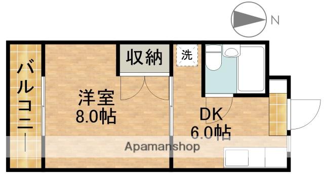 エコール北浜(1DK/2階)の間取り写真
