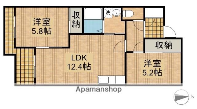 ル・リオンひくまの(2LDK/3階)の間取り写真