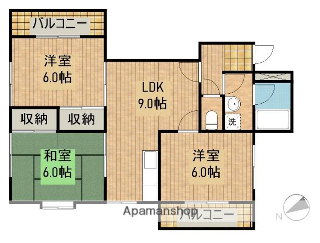 坂本マンション(3DK/1階)の間取り写真